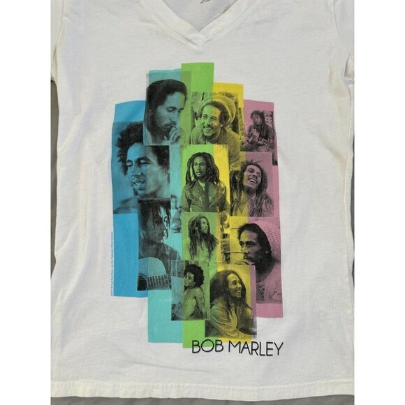 Zion Womens White Bob Marley T-shirt Large‎ short sleeve round neck 100% cotton - Picture 2 of 5